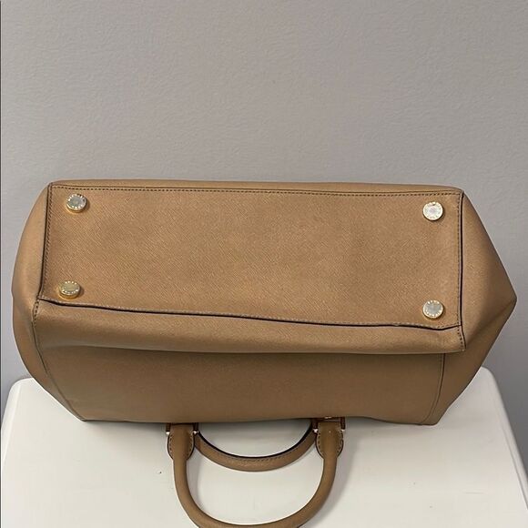 Michael Kors Saffiano LeatherTan Satchel with Gold Hardware - Picture 8 of 16